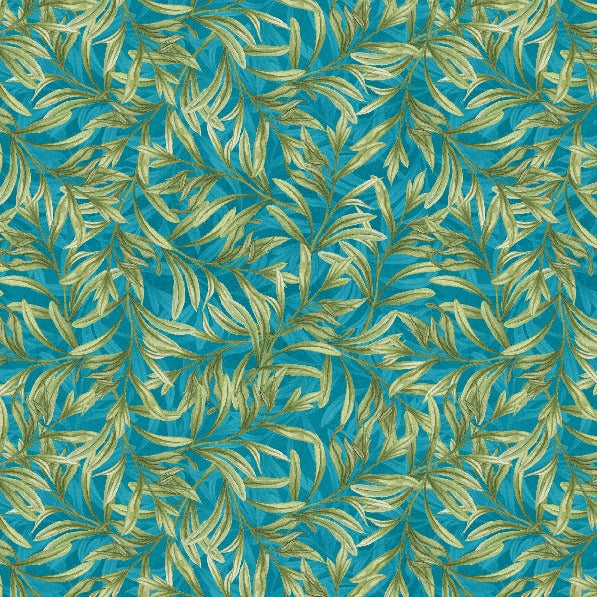 Midnight Garden / Leaves on Teal