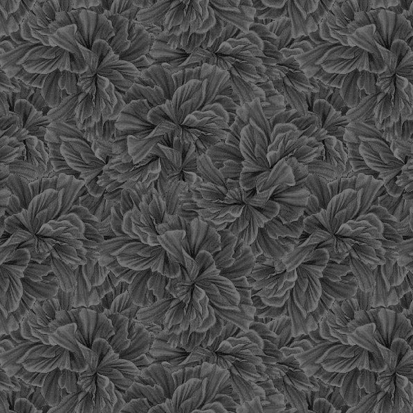Midnight Garden / Petal Texture in Black