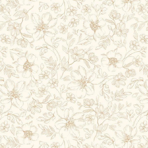 Scarlet Dreams / Floral Toile in Cream