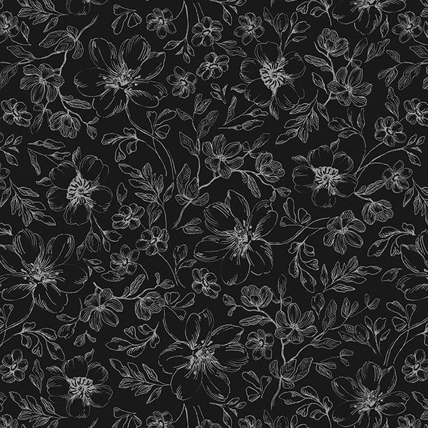 Scarlet Dreams / Floral Toile in Black