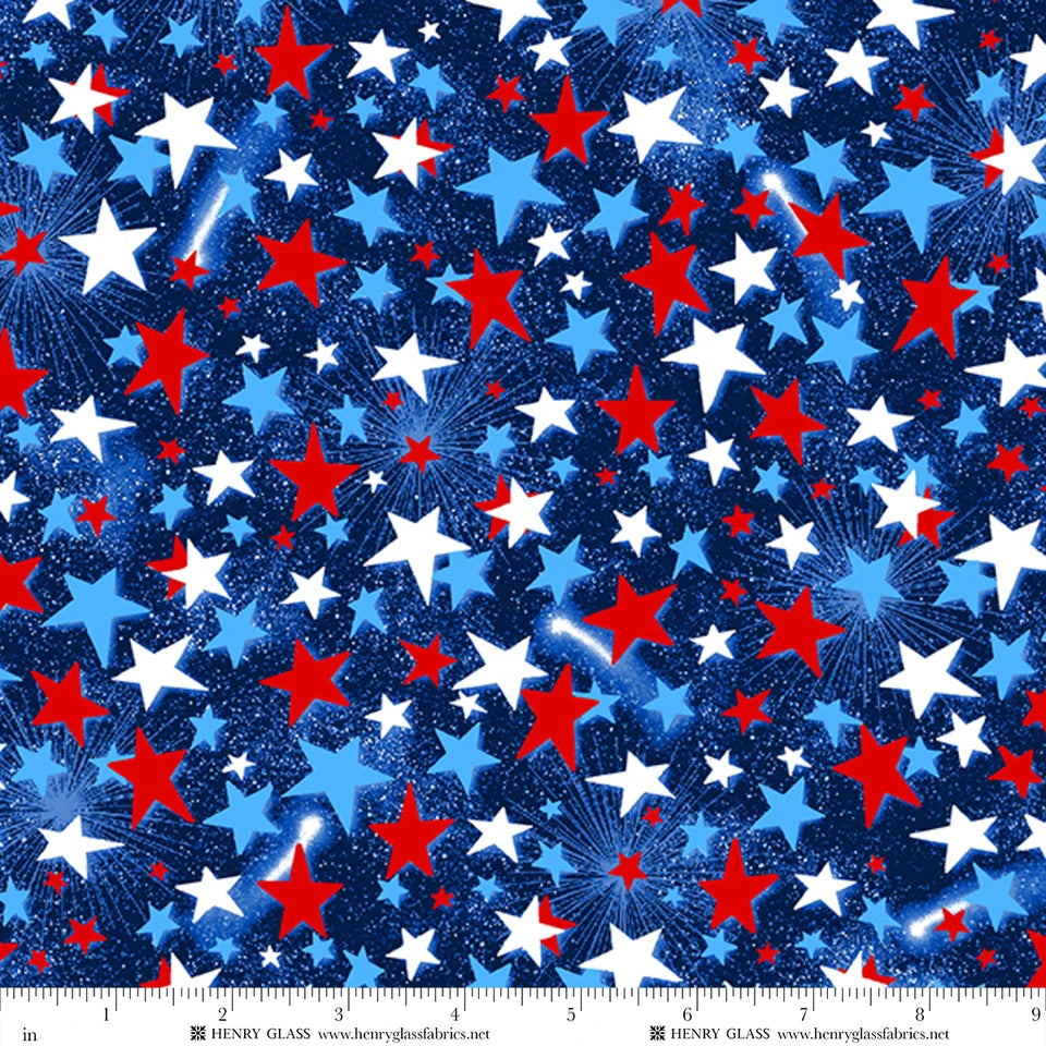 108" Star Power / Multi Colored Stars in Navy