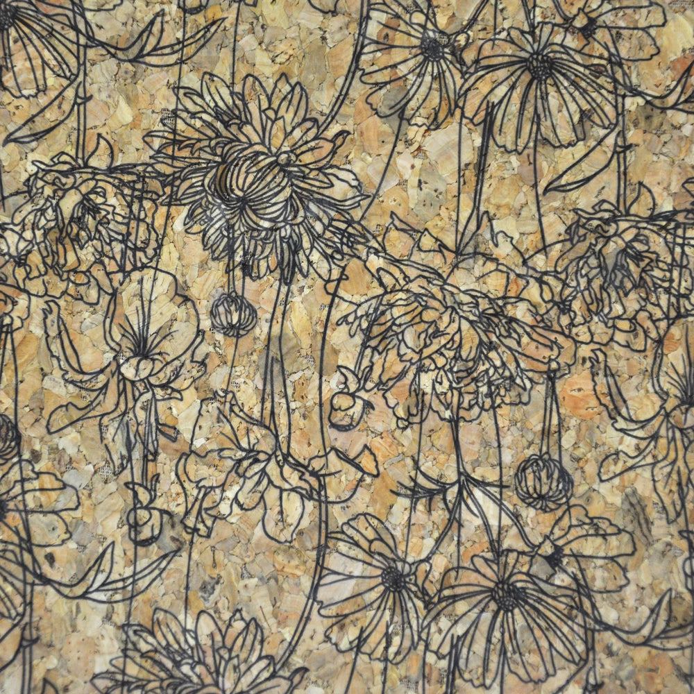 Floral Sketch Cork Fabric