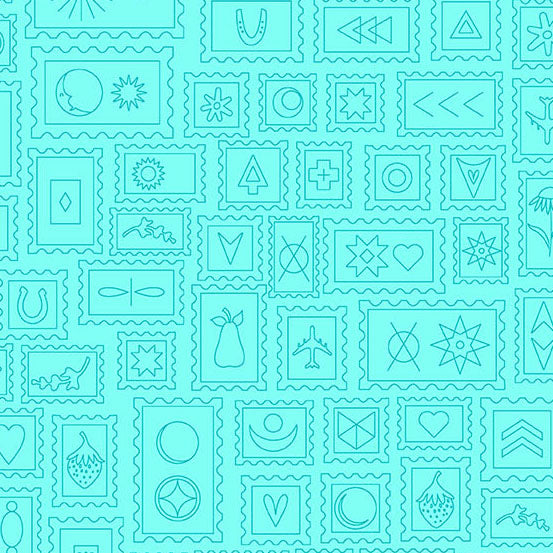 Color Camp Grove / Postcard in Light Aqua