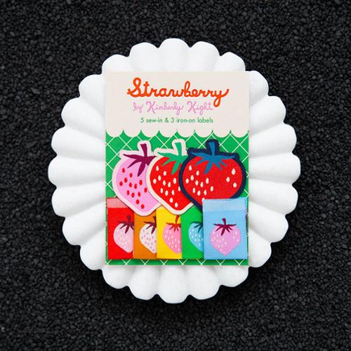 Strawberry Sew-In and Iron Labels / Rainbow