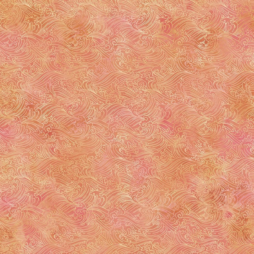 Oriental Gardens / Waves in Peach