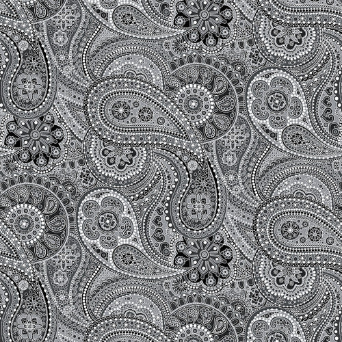 108" Paisley Paradise / Black & White