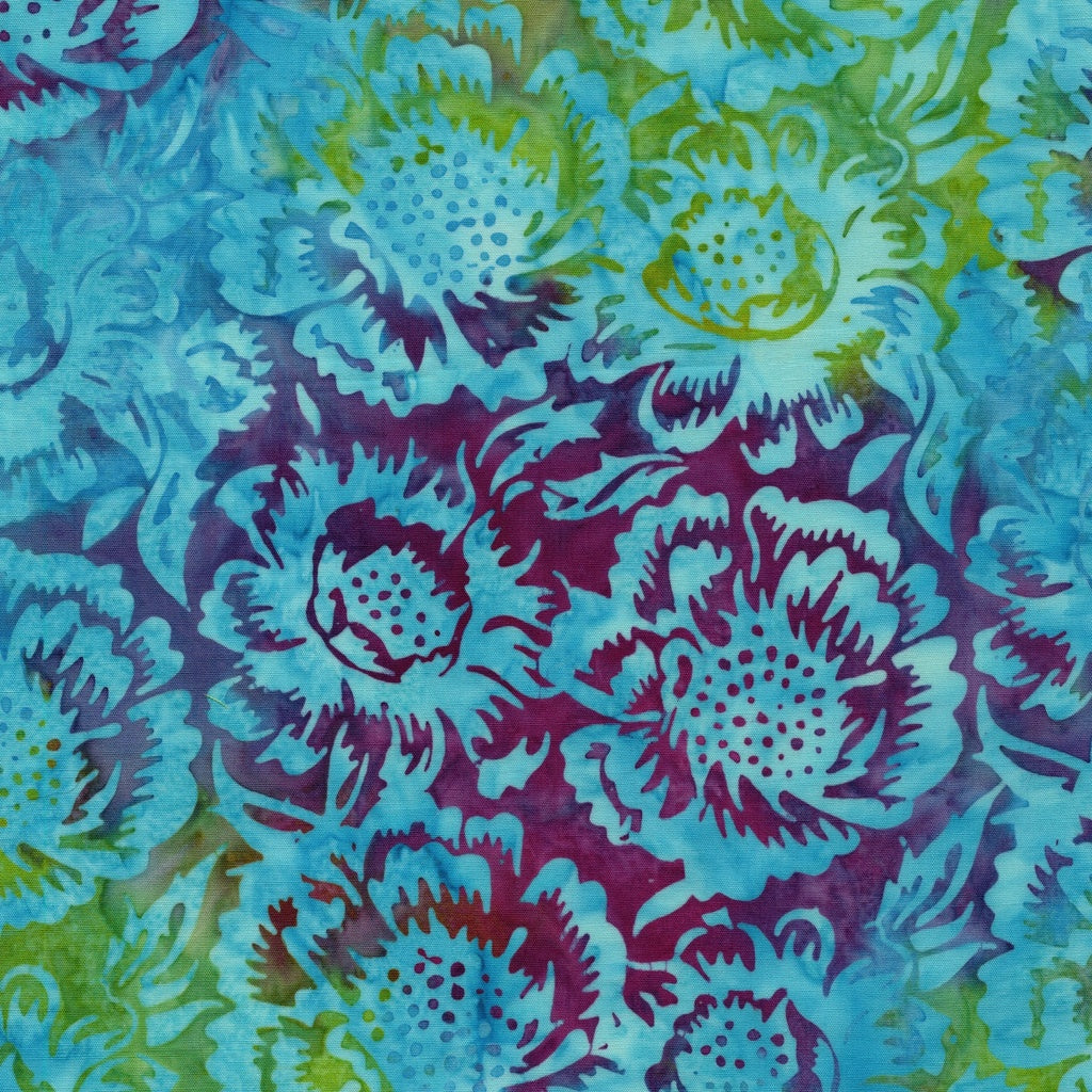 Springtime Bouquet / Large Floral in Multi Purple Green