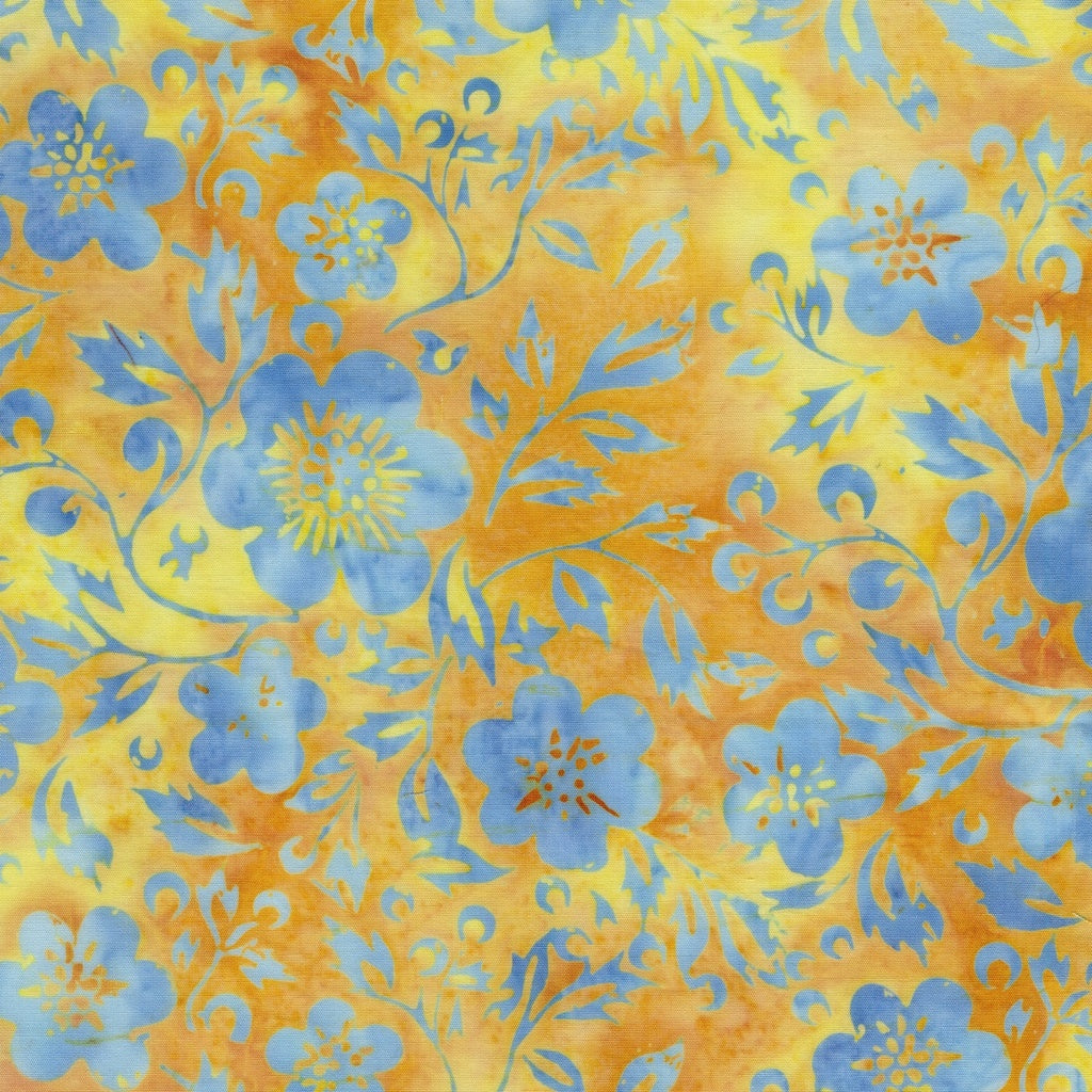 Countryside Charm / Flowers and Leaves in Yellow Amber