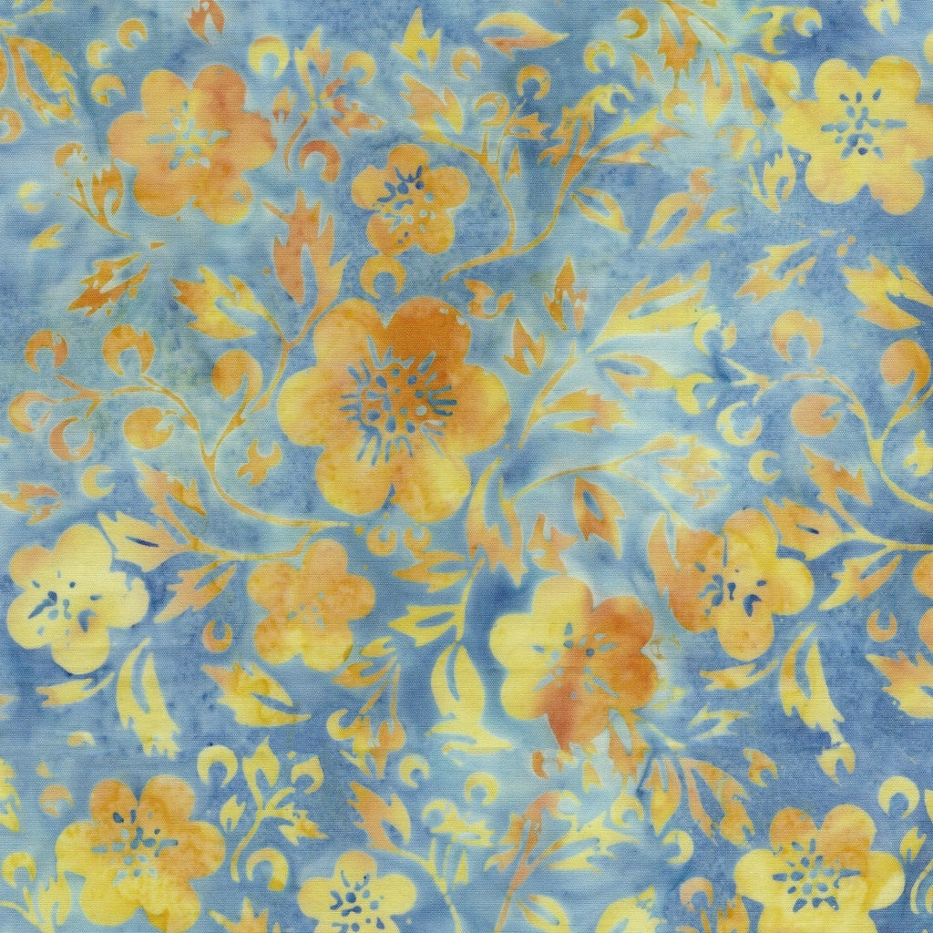 Countryside Charm / Flowers and Leaves in Midnight Blue