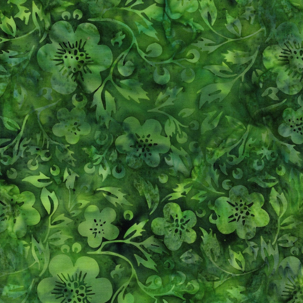Springtime Bouquet / Flowers and Leaves in Green Frog