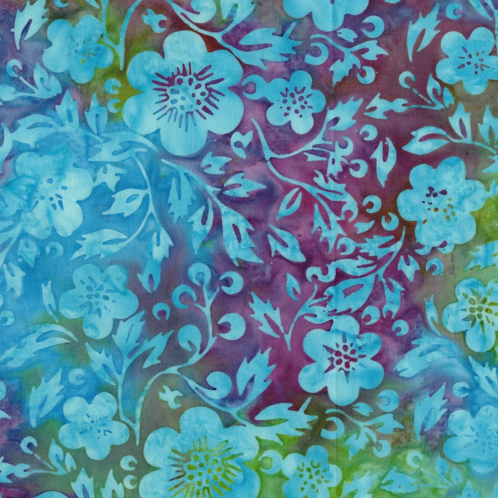 Springtime Bouquet / Flowers and Leaves in Purple Green Flourite