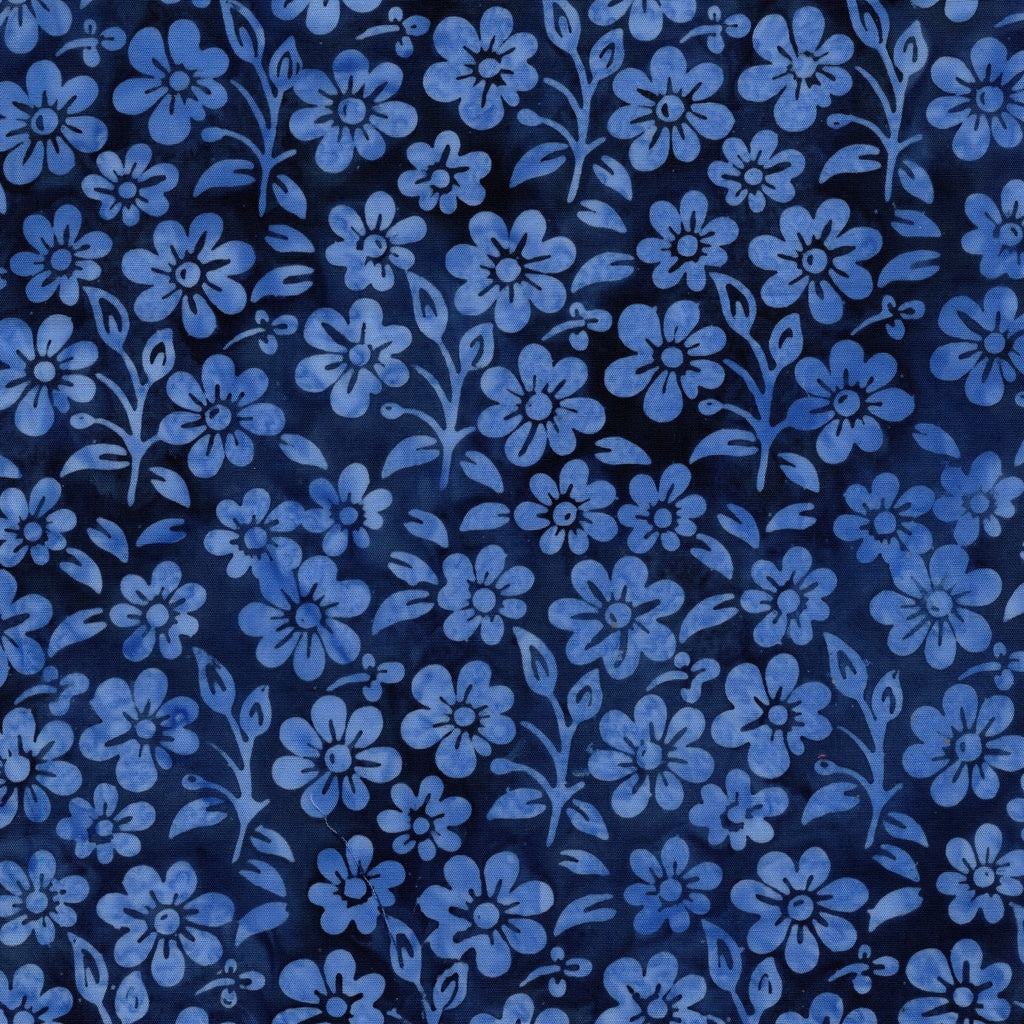 Countryside Charm / Flowers and Leaves in Blue Ocean