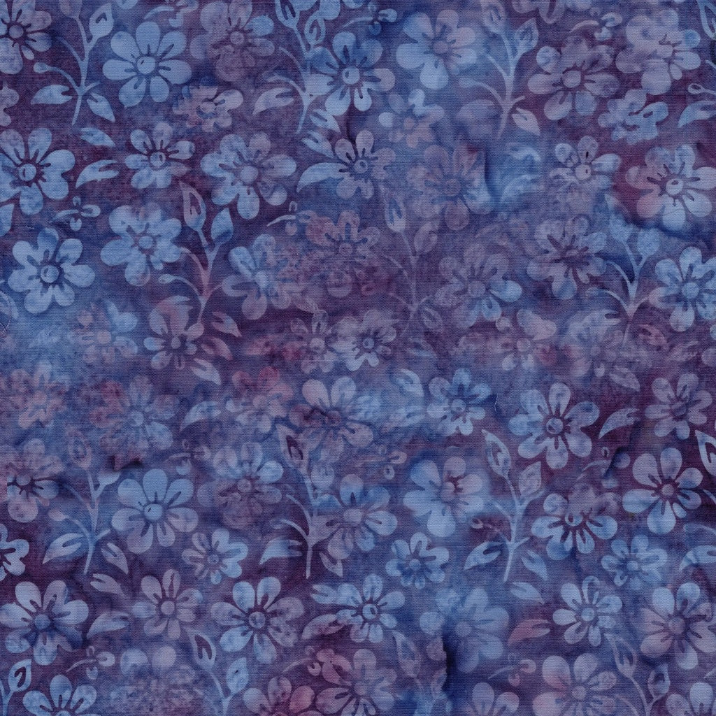 Springtime Bouquet / Small Flowers and Leaves in Blue Purple
