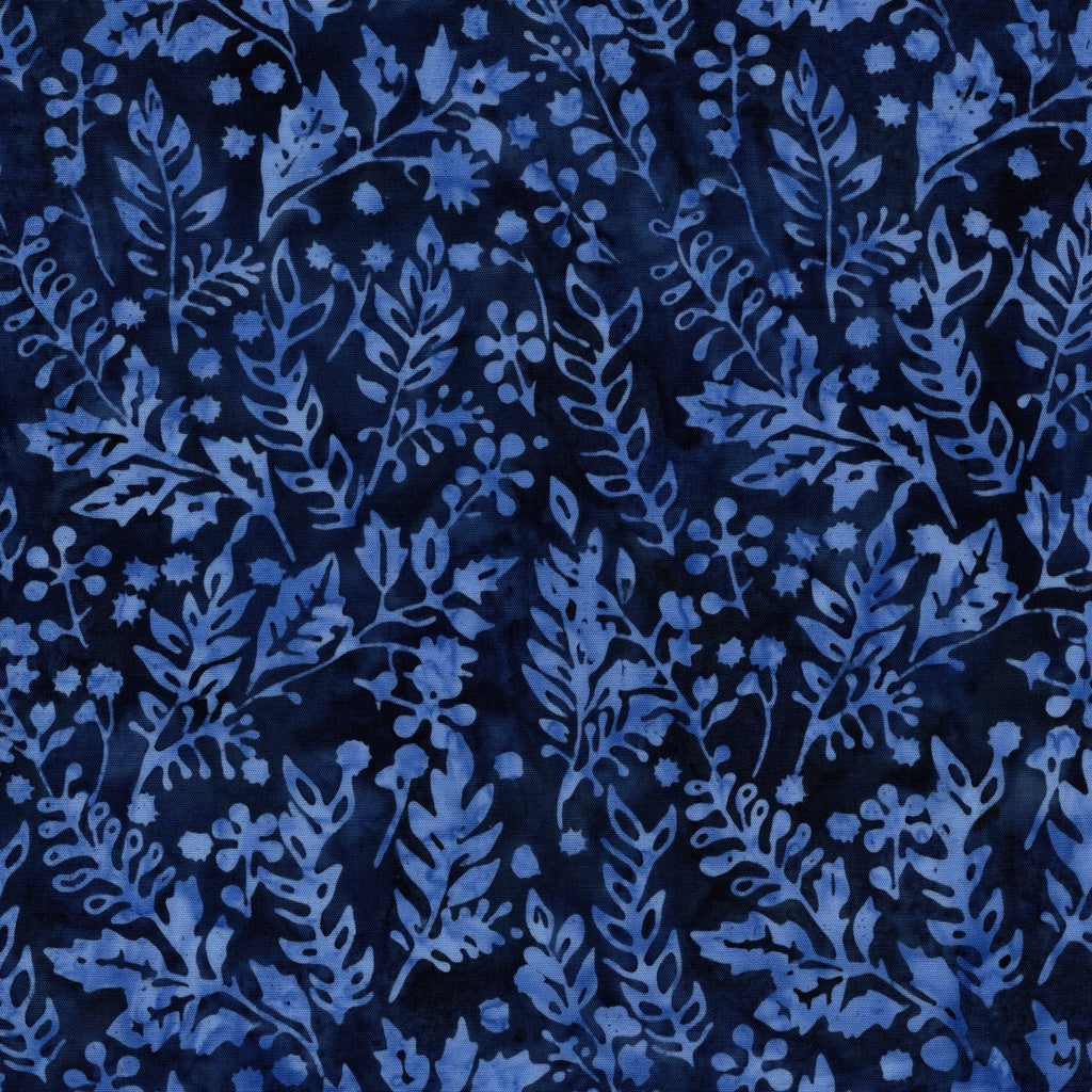 Countryside Charm / Vines Leaves and Berries in Blue Ocean