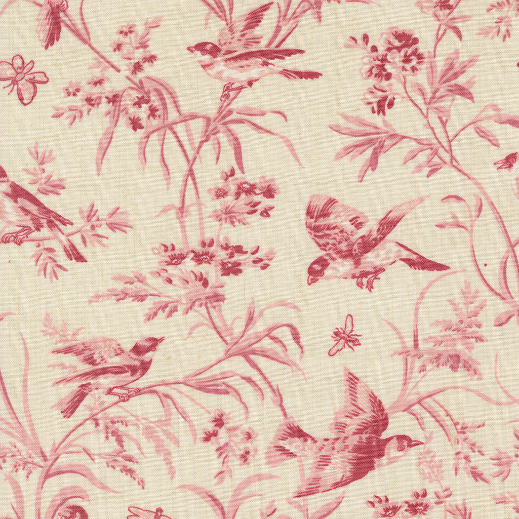 Antoinette / Aviary De Trianon in Pearl & Faded Red