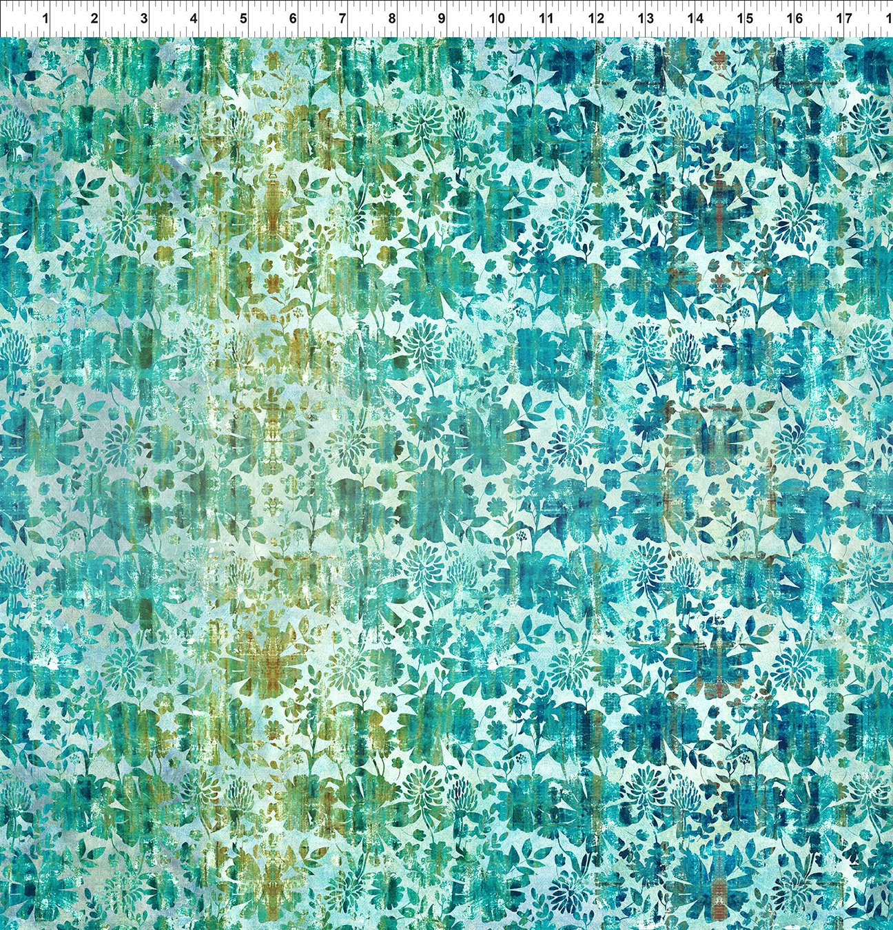 Evanescence / Grunge Floral in Teal