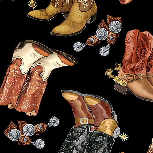 108" Yellowstone / Cowboy Boots on Black