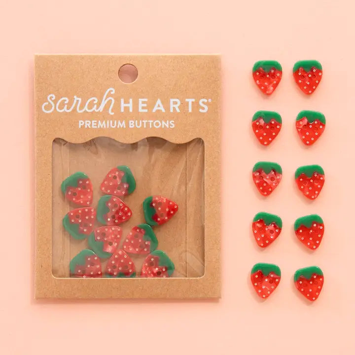 Strawberry Buttons Small 5/8"