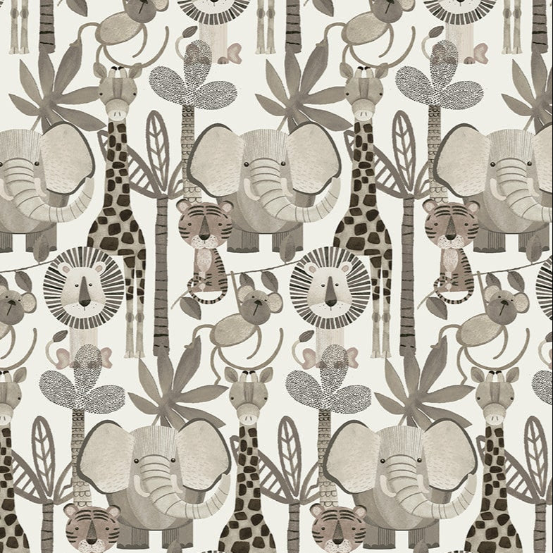 Jungle Romp / Directional Animals in Beige