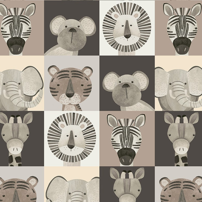 Jungle Romp / Animal Faces in Multi