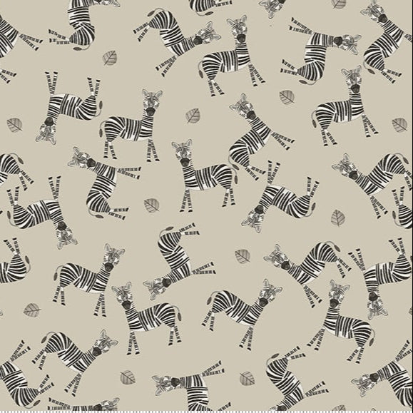 Jungle Romp / Tossed Zebra in Beige