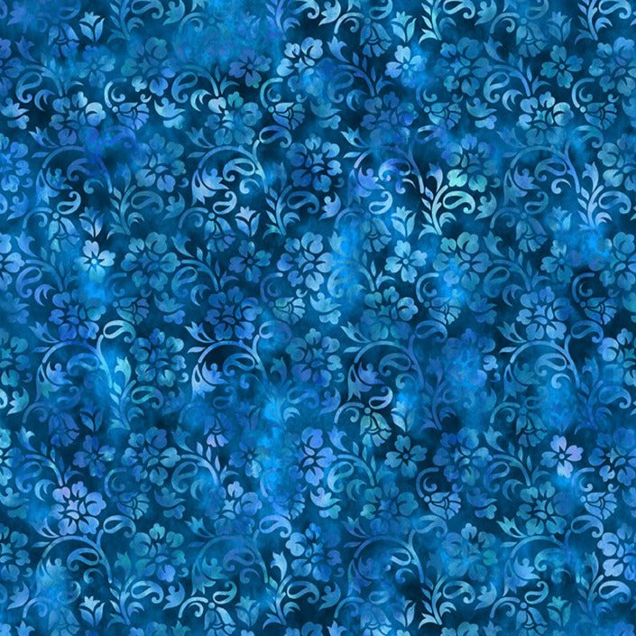 Prism II / Floral Vines in Blue