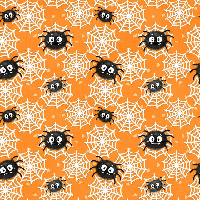 Moonlight Mischief Glow / Spider and Web in Orange