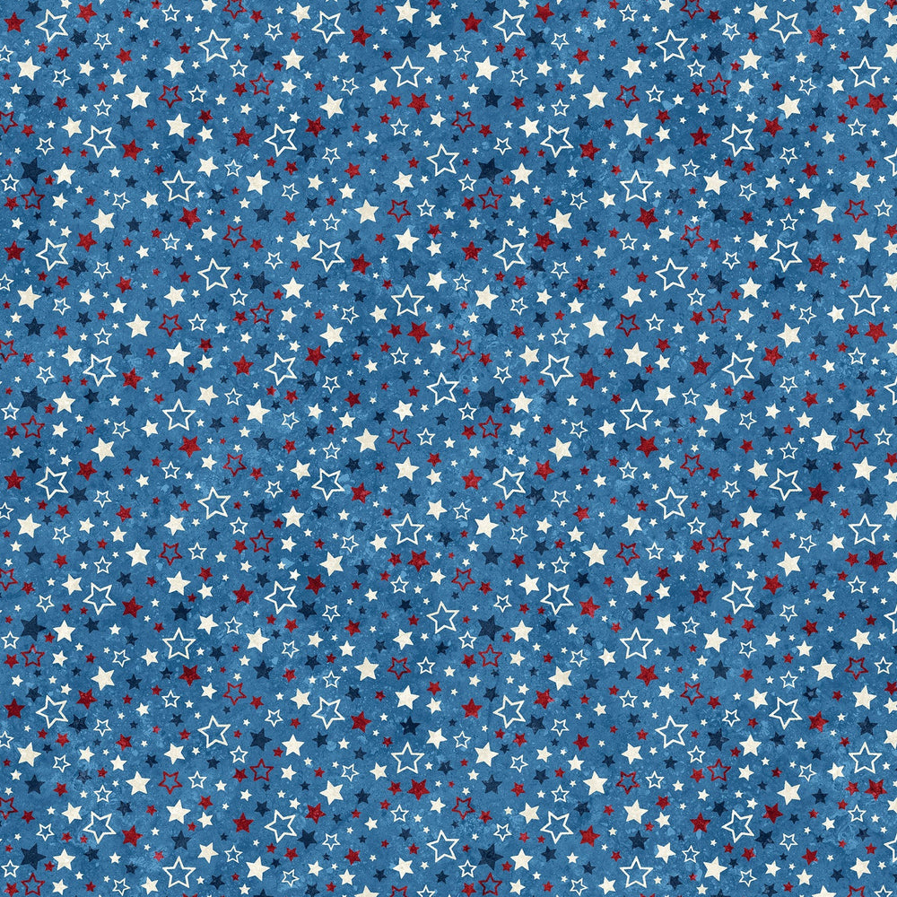 Stars & Stripes XII / Multicolored Stars on Blue