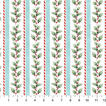 Holly Jolly / Holly Stripe in White
