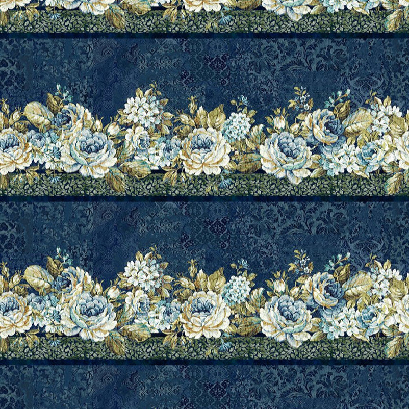 Carpet Bag Romance / Border in Blue
