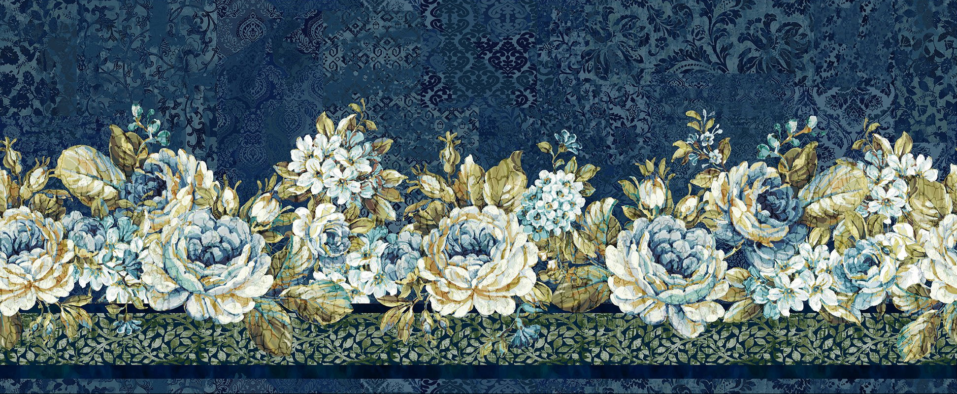 Carpet Bag Romance / Border in Blue