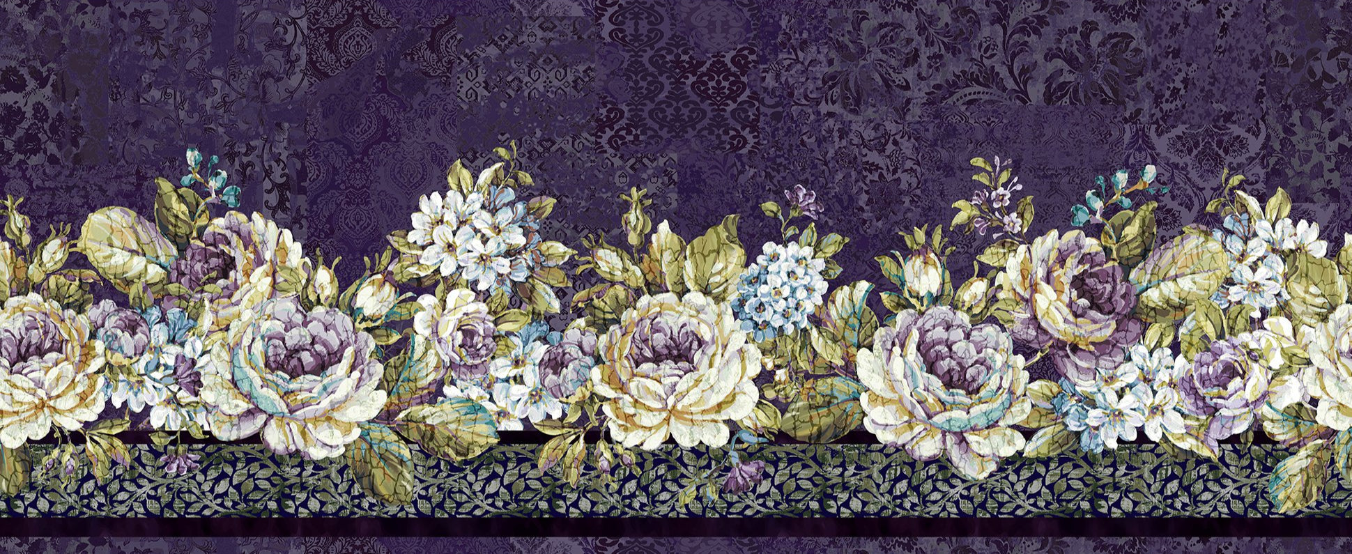 Carpet Bag Romance / Border in Purple