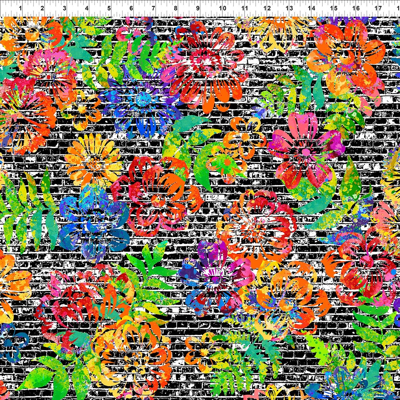 Urban Jungle II / Brick Floral in Multi