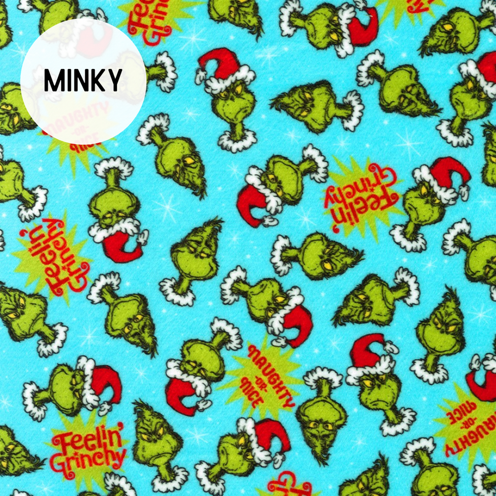How The Grinch Stole Christmas Minky / Feelin' Grinchy in Aqua