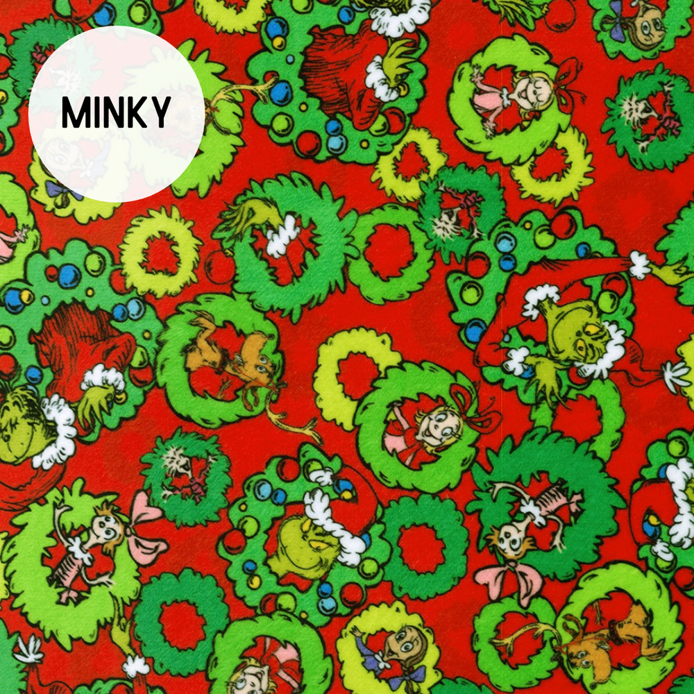 How The Grinch Stole Christmas Minky / Wreaths in Red