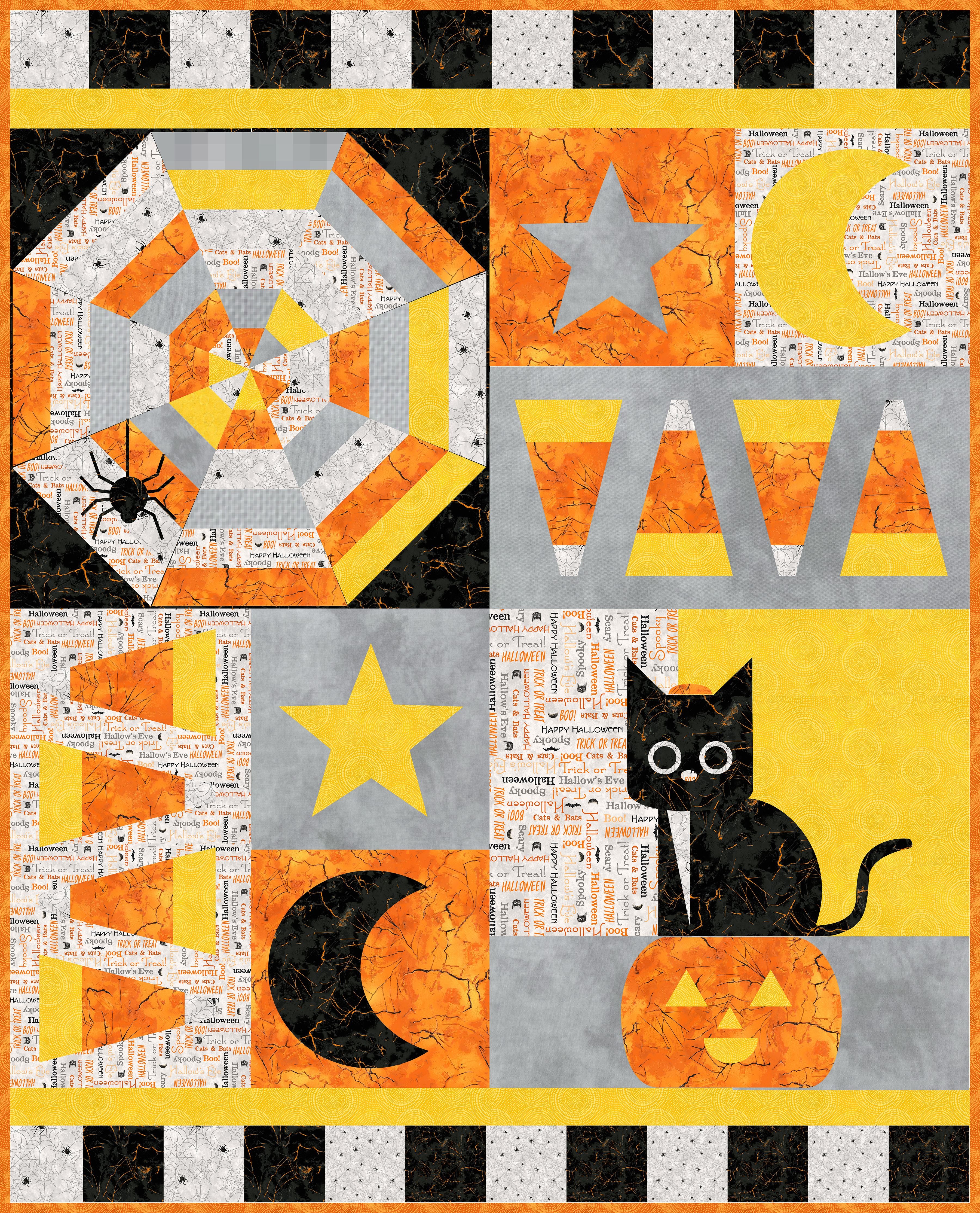 Cat O' Lantern Quilt Pattern