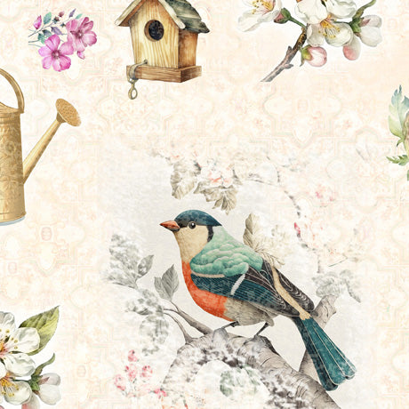 Birdsong / Birds & Flowers in Cream