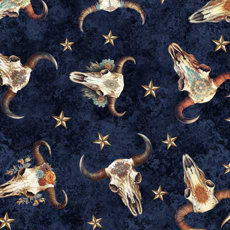 Running Wild / Cow Skulls in Navy