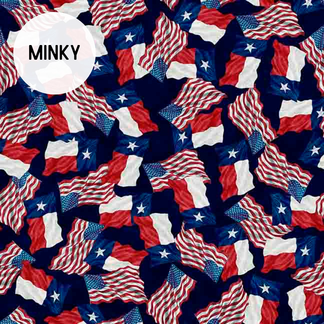 All Texas Shop Hop Minky / Flag of Texas in Navy (Pre-Order)