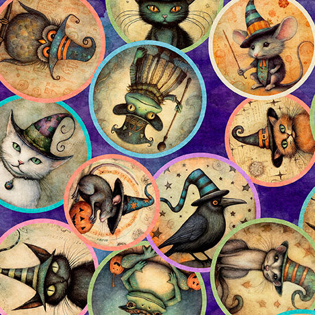 Witchypoo / Animal Witch Medallions in Purple