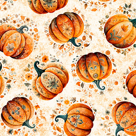 Harvest Hollow / Tossed Pumpkins in Cream