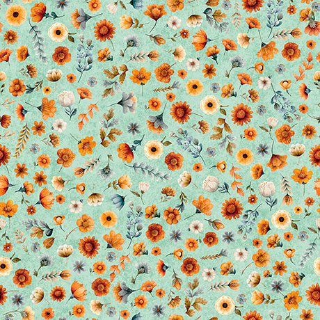 Harvest Hollow / Ditzy Floral in Dusty Aqua