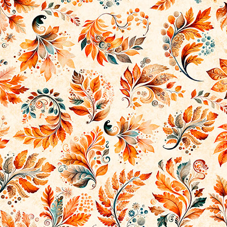 Harvest Hollow / Fall Leaves in Cream