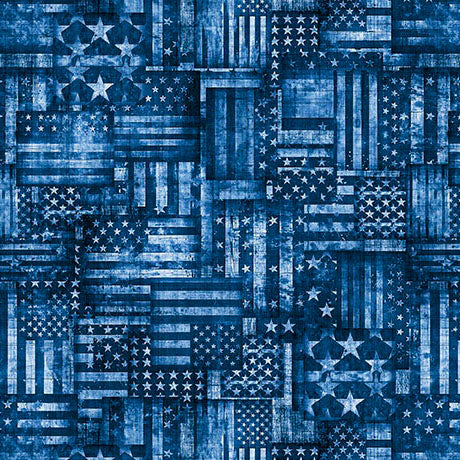 American Country / Flag Patchwork in Blue