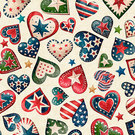 All American Snowman / American Hearts in Cream
