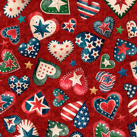 All American Snowman / American Hearts in Red