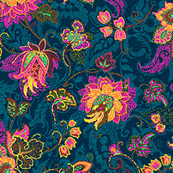 Paisley Pop Flannel / Dotted Jacobean in Navy