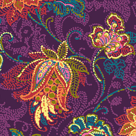Paisley Pop Flannel / Dotted Jacobean in Eggplant