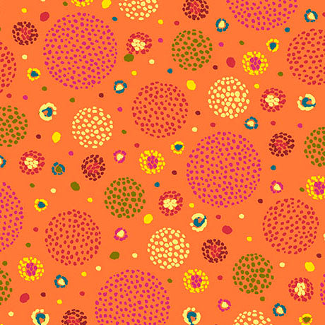 Paisley Pop Flannel / Dotted Circles in Orange