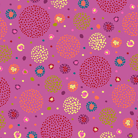 Paisley Pop Flannel / Dotted Circles in Magenta